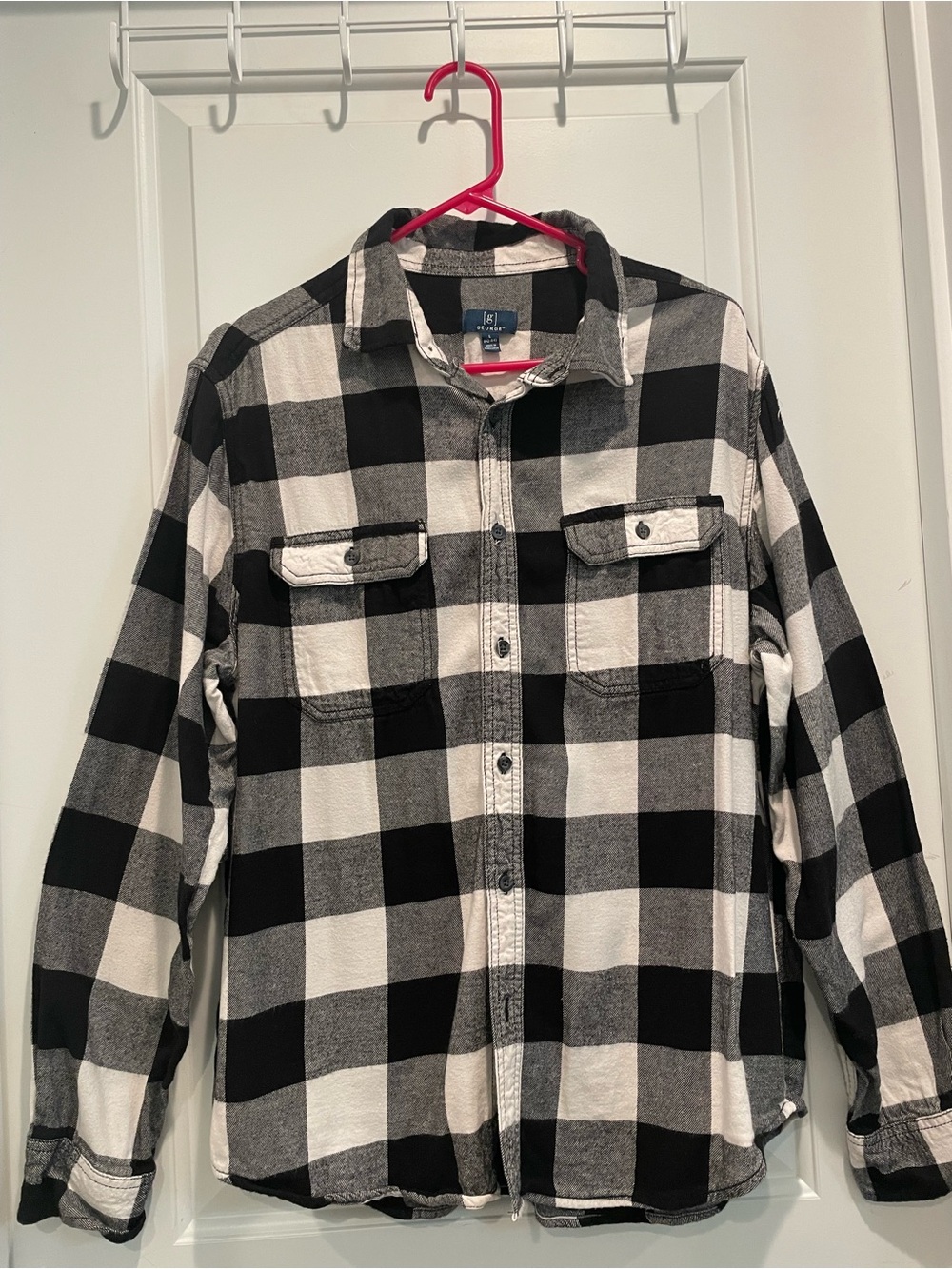 Black & White Buffalo Plaid Button-Up Shirt - Kids